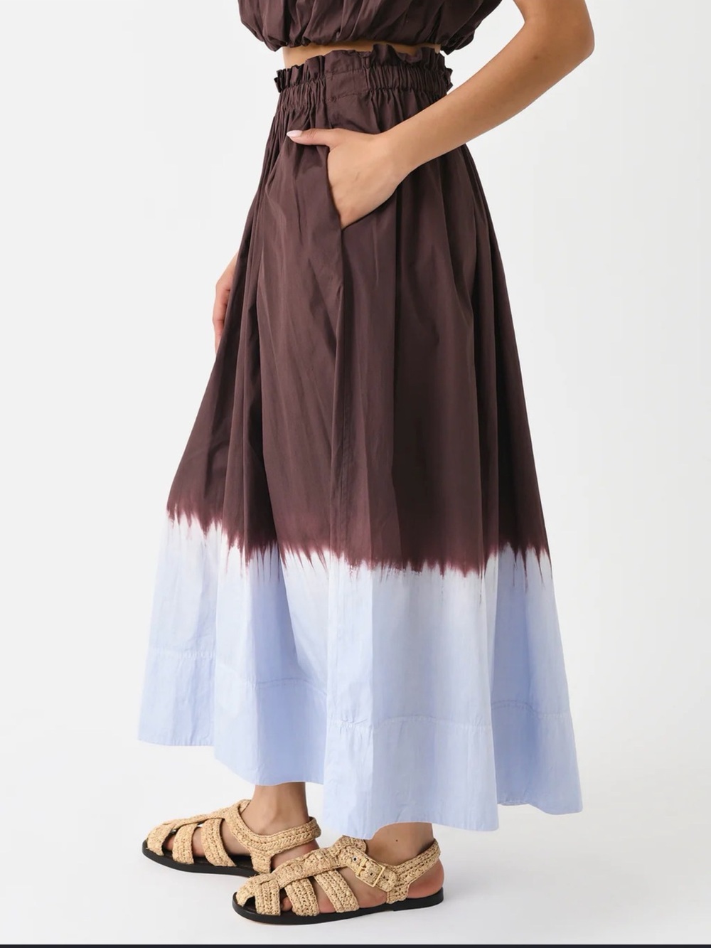 ALC Women's Gina Dip Dye Midi Skirt Medium